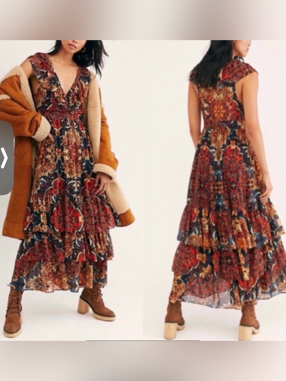 Free People ruffle maxi dress. Size x small.